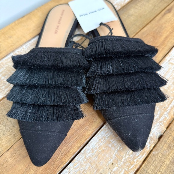 Who What Wear Black Fringe Women's Shoes - Picture 7 of 10
